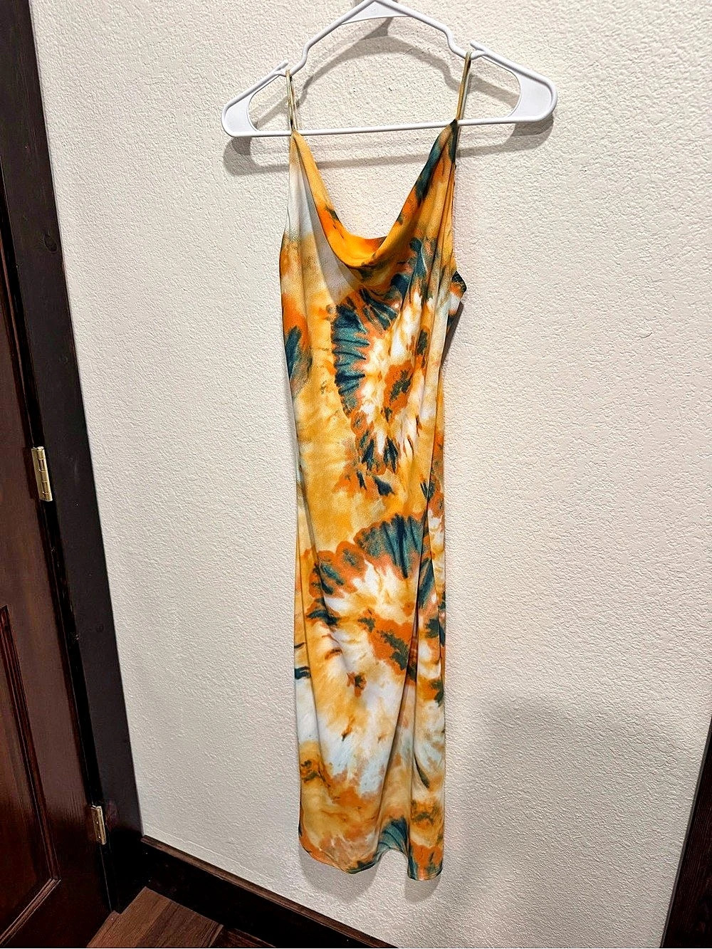 Tie-Dye Maxi Dress in Orange & Blue